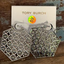 Tory Burch Silver Hoop Earring
