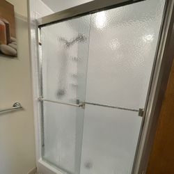 Chrome Trim Glass Shower Doors 45.5” x 67.5”
