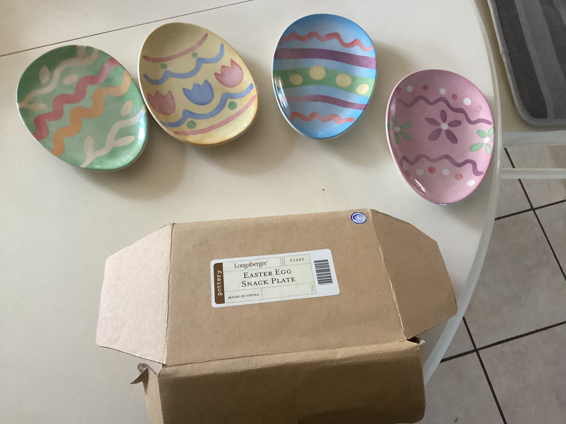 Collectible Longaberger Easter egg Snack plates