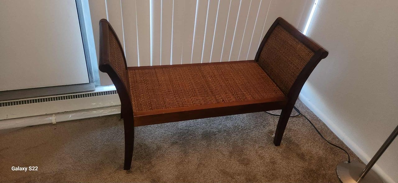 Vintage Pier 1 Rattan Bench