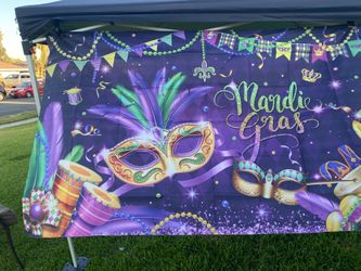 Mardi Gras Backdrop Banner Mocsicka