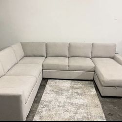 Fabric Sectional with Storage Chaise
