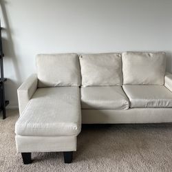 Beautiful Cream Colered Couch with Ottoman