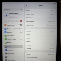 Apple iPad 11th Gen (A16 chip) 128GB – Wi-Fi + Cellular (Verizon) – Like New
