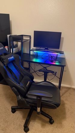 GRACING Gaming Chair and Desk with monitor
