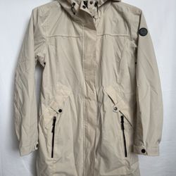 Urban Pioneers Women’s Hooded Parka – Beige Water-Resistant Jacket, Size M