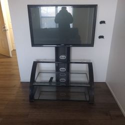 46" Tv And Glass Stand.