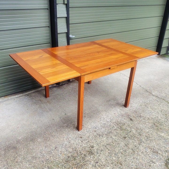 Mid Century Danish Modern Teak Dining Table Vintage