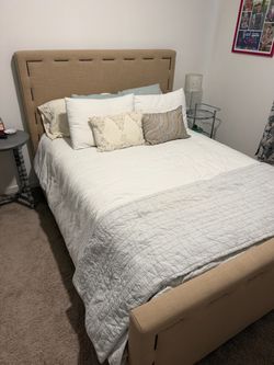 Queen bed frame and mattress