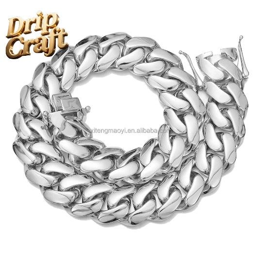 18mm 28 Inch Stainless Steel Cuban Link Chain