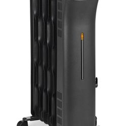 Portable Radiator Heater, 7 Wavy Fins, Manual Control,1500W,13.1 x 26.3 x 9.8 in