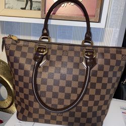 Authentic Louis Vuitton Damier Ebene Saleya Pm Tote for Sale in