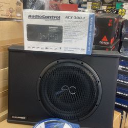 12” Audio Control  Subwoofer Box And Amplifier ACXx300.1 