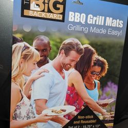 BBQ Grill Mats 2 Pack Non-Stick Dishwasher Safe 