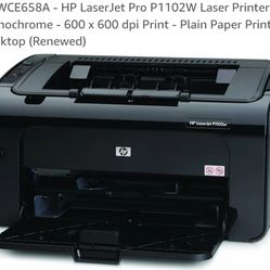 HP LaserJet Pro P1102W Laser Printer -
Monochrome -600 x 600 dpi Print - Plain Paper Print