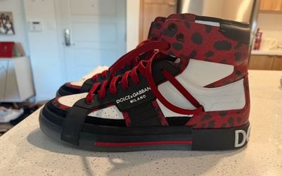 Dolce & Gabbana High-Top Sneakers – Red/Black/White – Men’s Size 13