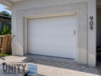 Smooth 8X7 Garage Door - Free Install - Brand New! Hurricane Ready Modern Design