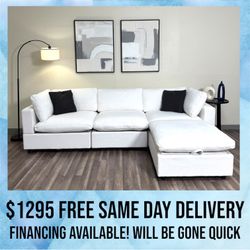 NEW IN BOX White 4 Piece Modular Cloud Sectional Couch Sofa FREE DELIVERY