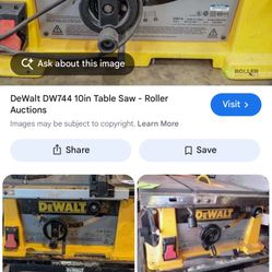 DEWALT DW744 10-inch Table Saw. Because this specific model is older and has been largely replaced by newer versions like the DWE7491RS or DWE7485, cu