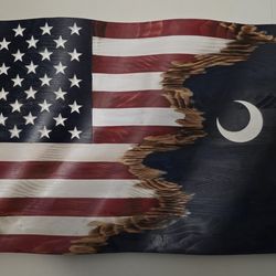 South Carolina/USA Wood Flag