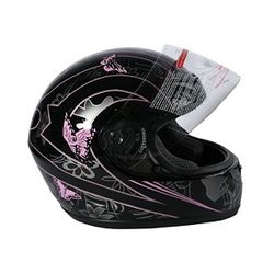 Size-S Full Face Motorcycle Helmet for Adults Men Women, Lightweight Polycarbonate Street Bike Dirt Bike Helmet with Anti-Scratch Mirror Shield and Re