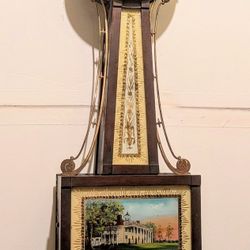 Early 1900's antique Chelsea Clock Company banjo clock, Boston, USA.  Gorgeous excellent condition reverse painted glass.  Missing glass in bezel 
