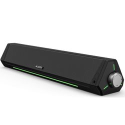 Computer Speakers, Bluetooth Soundbar, HiFi Stereo, 3.5mm Aux-in Connection, USB Powered Speakers for Desktop Monitor, PC, Laptop, Tablets