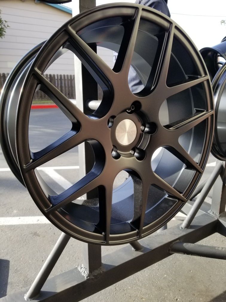 4 brand new 18×8.5 avid-1 av30 matte black.bolt pattern 5×114.3. Offset +35. Cheap price.
