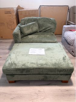 Green Corduroy Lounge Chaise (Brand NEW)