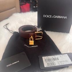 Preloved Dolce & Gabbana brown leather belt
