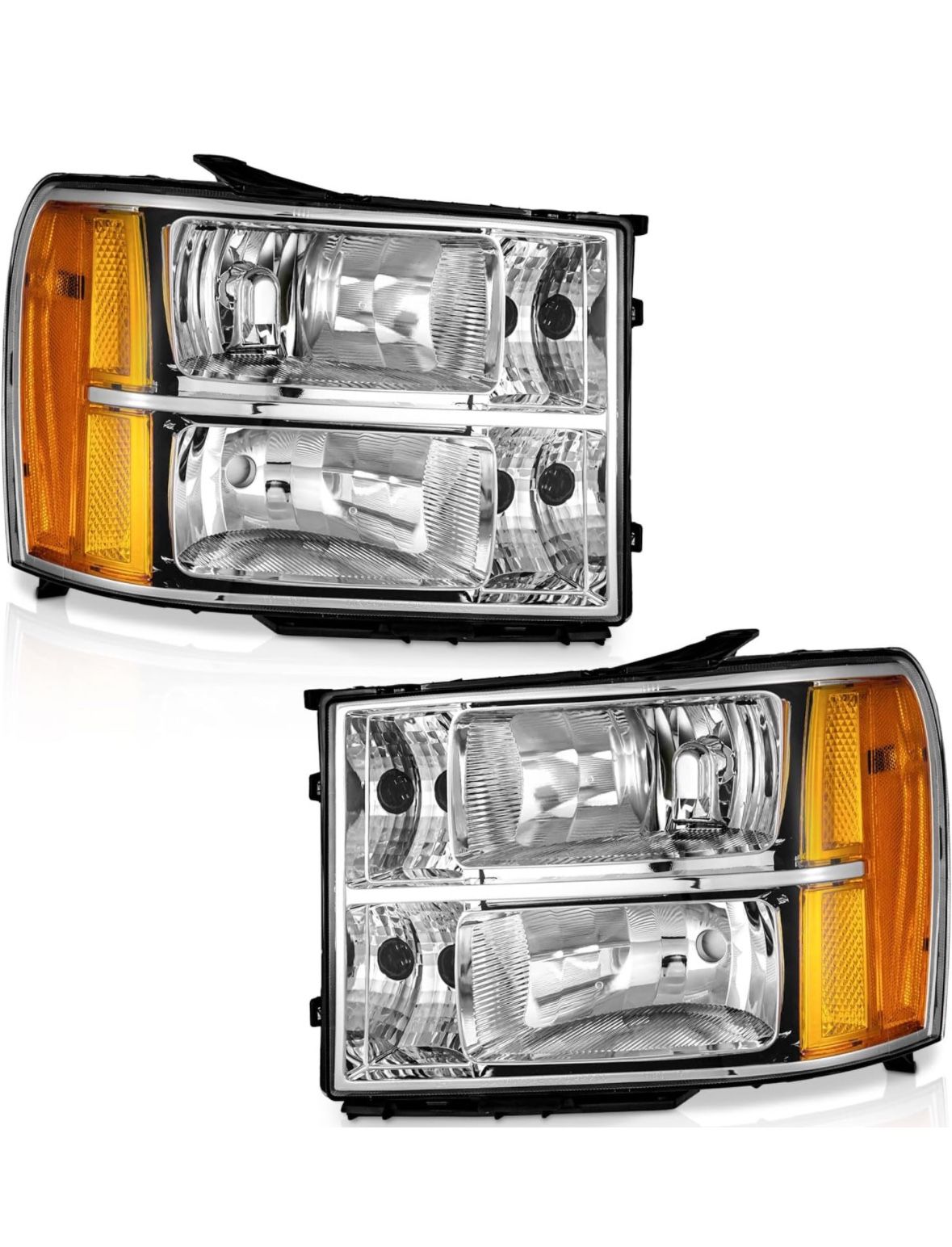 For 2007-2013 Sierra Headlights Assembly Compatible with 07-13 GMC Sierra 1500/07-14 Sierra 2500 HD