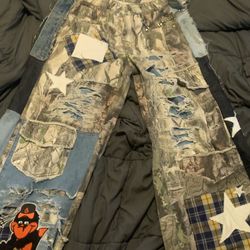 patch work custom jeans size 38-40