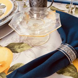 Small Yellow Glass Cake Stand 