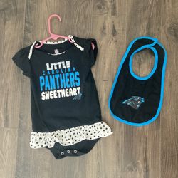 Brand new Carolina Panthers onesie/bib set