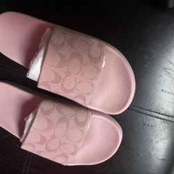 Womens Pink Coach Sandals 