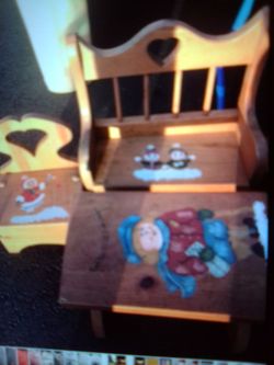 Furniture wood homemade table chair and toll painted