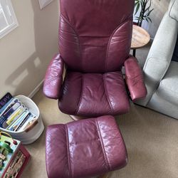 stressless ekornes recliner with ottoman