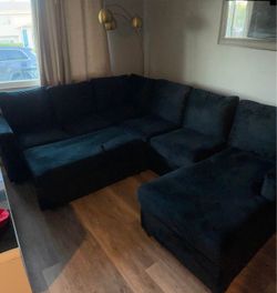 Black Sectional couch with storage OBO $300