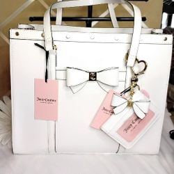 Gorgeous White Juicy Couture Print Large Tote With Matching Wallet $75