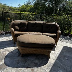 heavy nice outdoor sofa and ottoman/table 