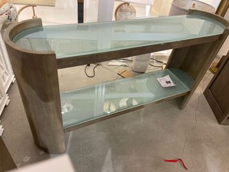 New Console table solid wood with frosted glass