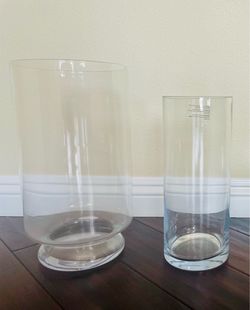 Clear Vases: Large $18, Medium $15. All For $30. In Good Condition.