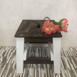 Afirable Small Stool… So Cute … No Need To Hide..  Freshly Stained, Painted And Distressed  