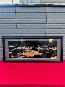 Framed 3D Chinese Cork Landscape Art