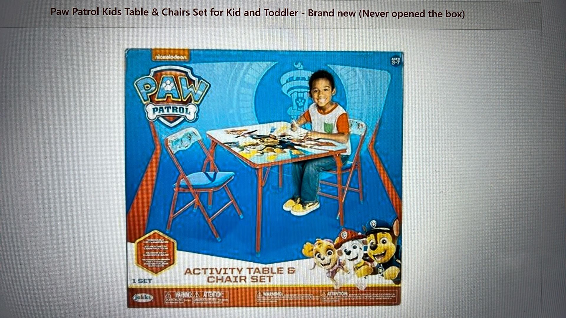 Paw Petrol Activity Table Set - Brand New