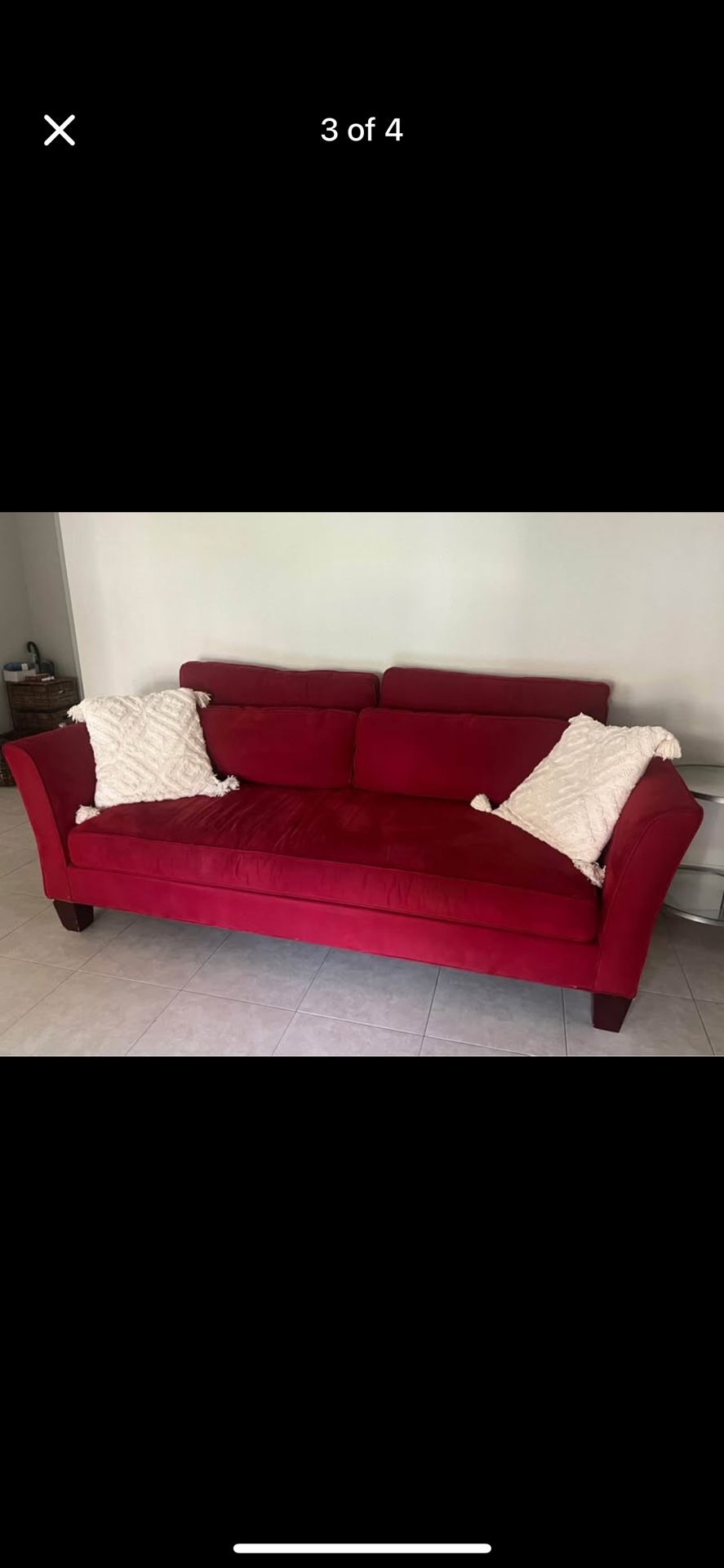 Red Velvet Rooms to go couch