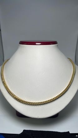 14k gold square wheat link chain 26”necklace