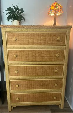 Vintage Wicker Dresser