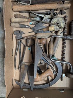 box antique old tools