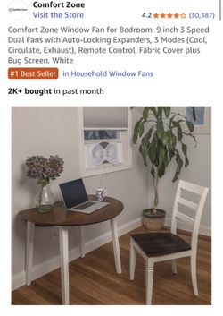 Comfort Zone Window Fan 9” 3 Speed New in Box
